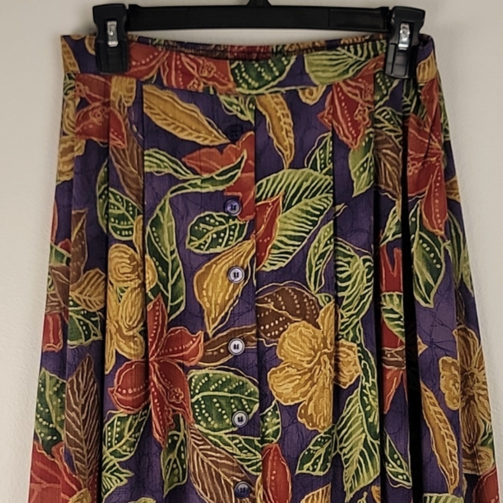 Alfred Dunner Tropical Multicolored Floral Midi Skirt (Read Might be 10/12) 14 - Picture 2 of 9